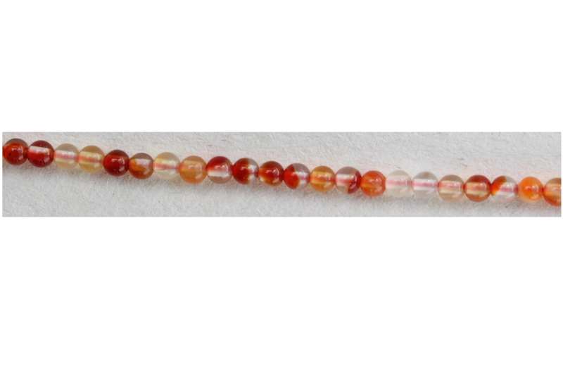 Perle en pierre naturelle - Agate brun rouge transparante