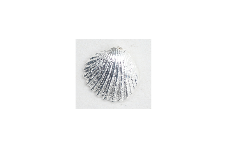 Breloque coquillage - plaqué 10 microns - argenté