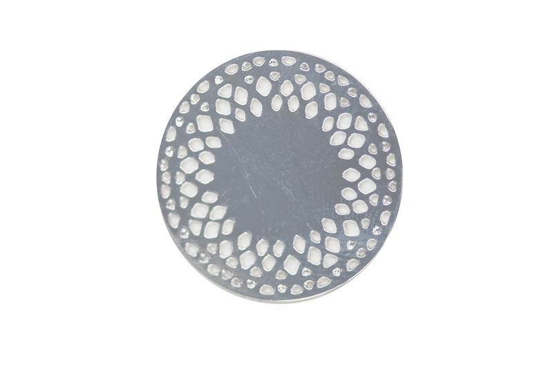 Breloque en forme de mandala - plaqué 10 microns - argenté