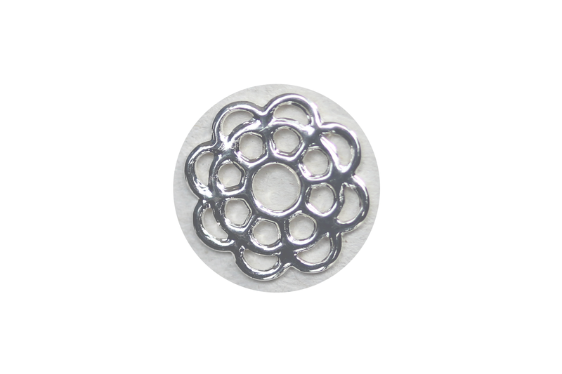 Breloque en forme de fleur - plaqué 10 microns - argenté