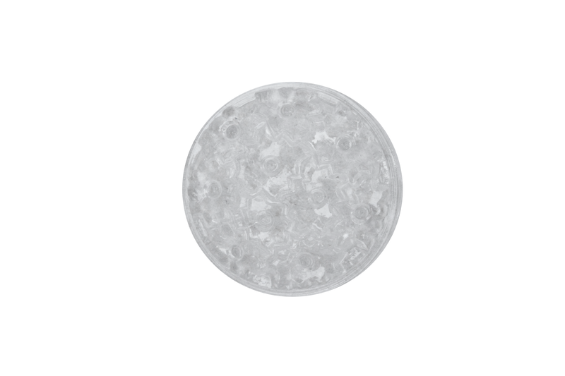 Cabochon en verre rond avec des fleurs incrustées transparent