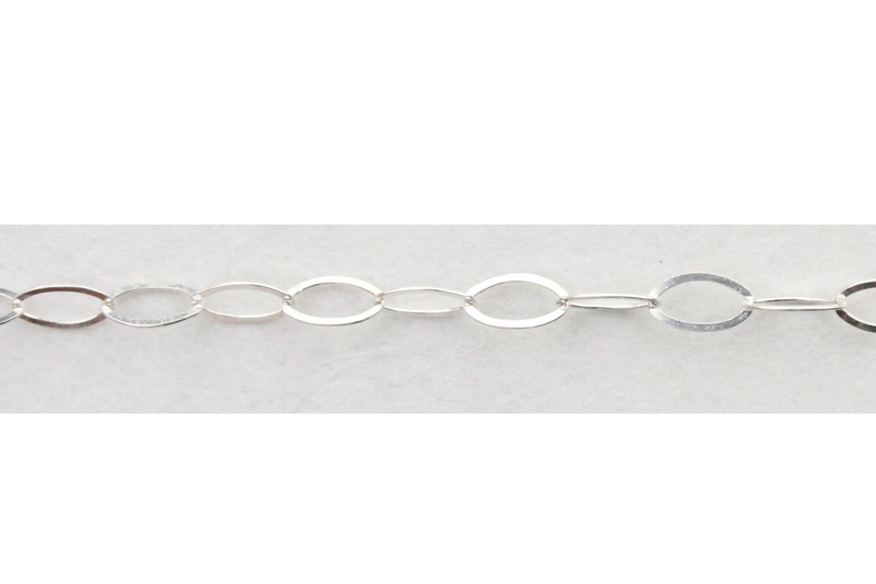 Chaîne anneaux fins ovales - en argent 925 - par 10 cm