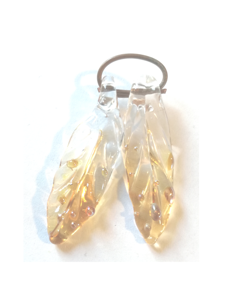"Feuille en verre "golden magic" - par 2"