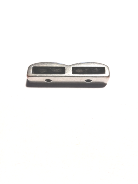 Intermédiaire double rectangle pour bracelet de cuir plat