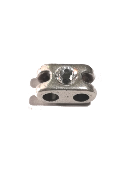 Séparateur 2 fils ronds - Swarovski pour bracelet de cuir