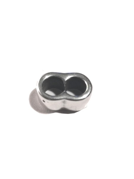 Séparateur 2 fils ronds 4 mm pour bracelet de cuir