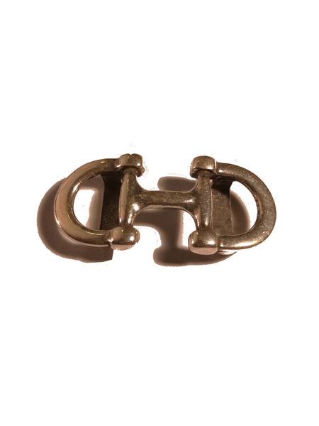 Intermédiaire double fer à cheval pour bracelet de cuir 10 mm