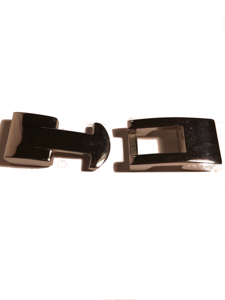 "Fermoir "boucle" pour bracelet cuir plat 10 mm en acier inoxydable"