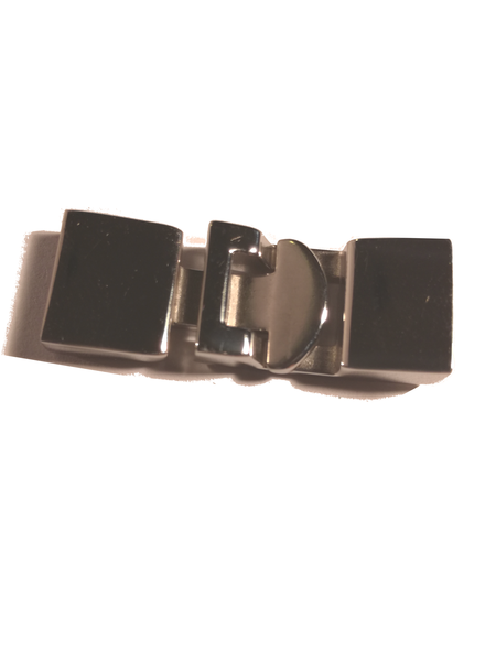 "Fermoir "boucle" pour bracelet cuir plat 10 mm en acier inoxydable"