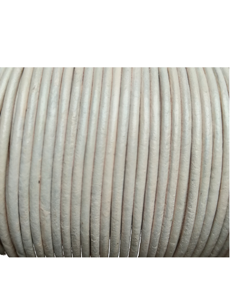 Cordon cuir rond - 1,5 mm - rosé - par 1 mètre