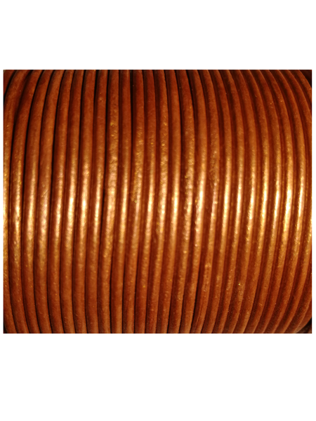 Cordon cuir rond - 1,5 mm - bronze - par 1 mètre