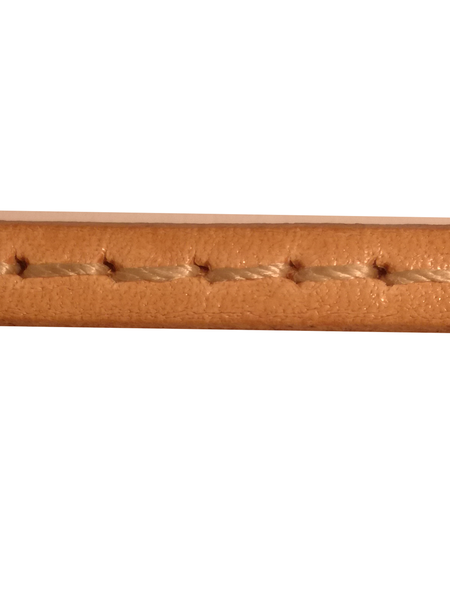 Cordon cuir plat - 5 mm - brun naturelle - 1 couture - par 25 cm