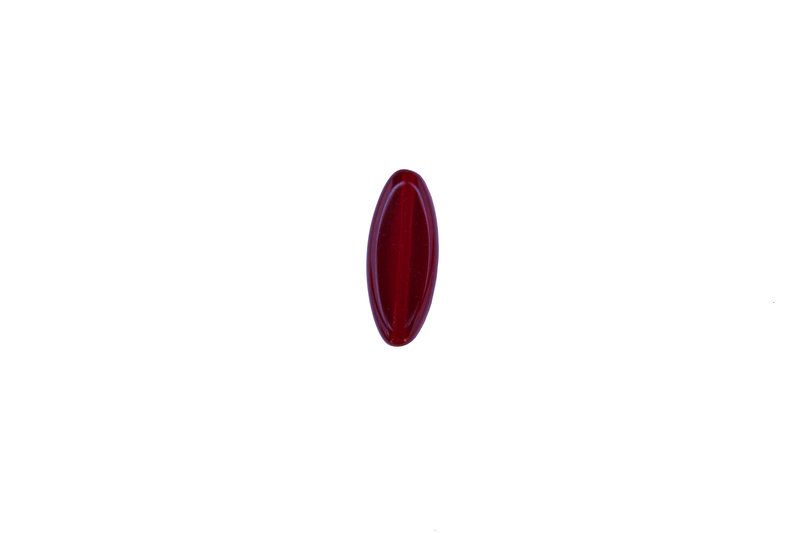 Perle en verre ovale - rouge
