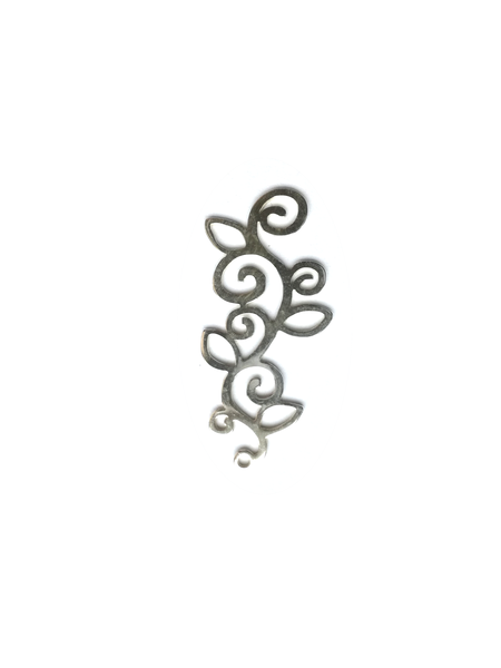 Intermédiaire en forme de feuille stylisée - en argent 925