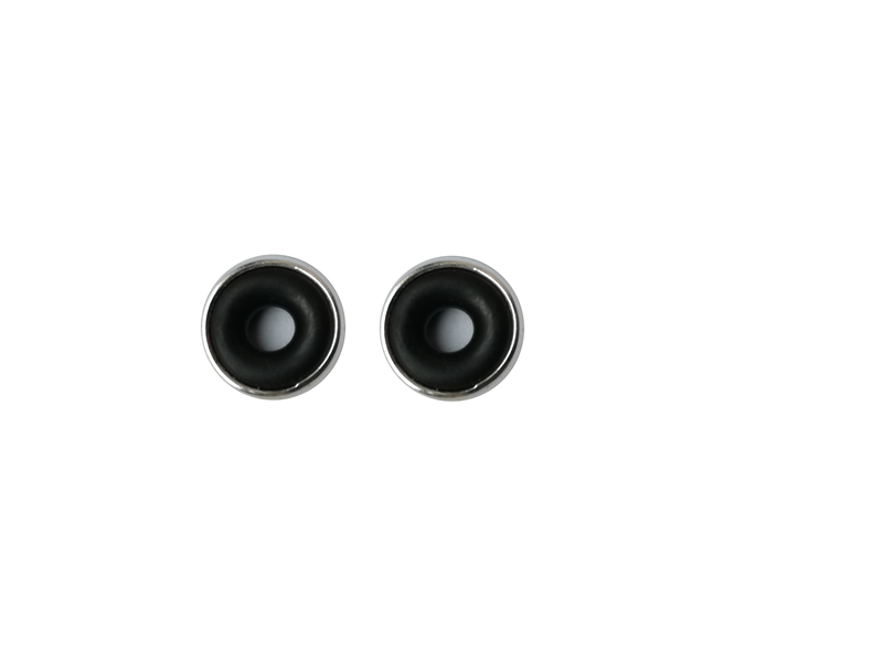 Anneaux avec silicone noir pour bloquer les perles - en argent 925