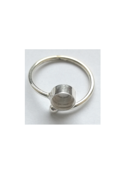 Corps de bague réglable avec serti cabochon - argent 925