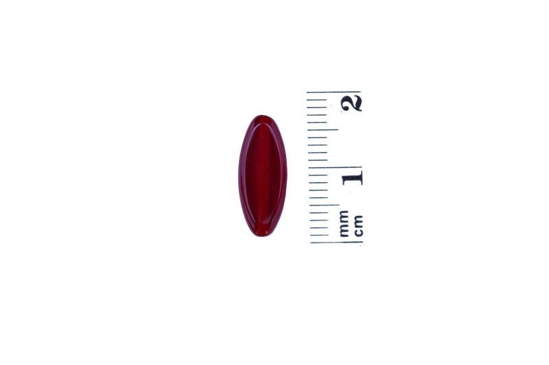 Perle en verre ovale - rouge