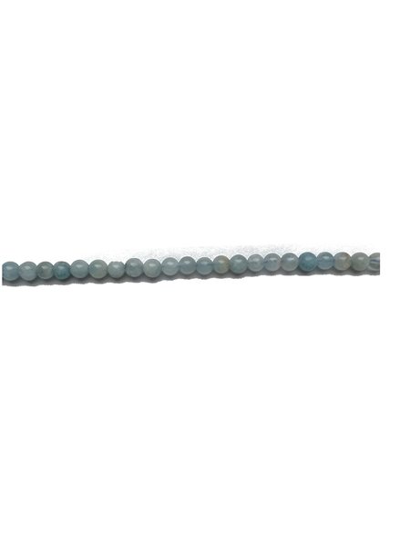 Perle en pierre naturelle - Aigue marine - 4 mm - fil de 40 cm