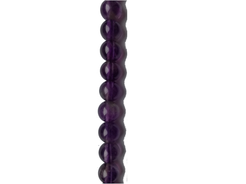 Perle en pierre naturelle - améthyste brillante 4 mm -fil de 40 mm