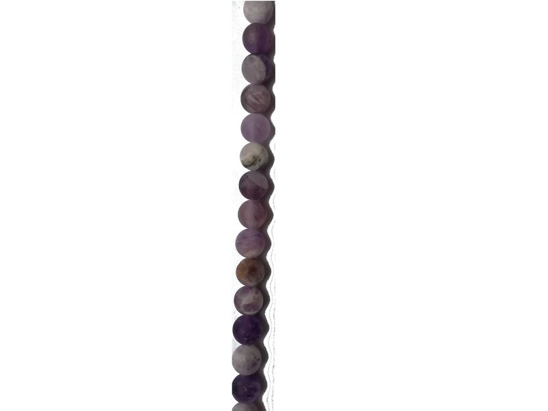 Perle en pierre naturelle - améthyste mate 4 mm -fil de 39 mm