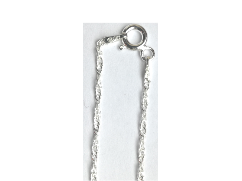 Chaîne finie avec fermoir 40 cm - collier Singapour - en argent 925