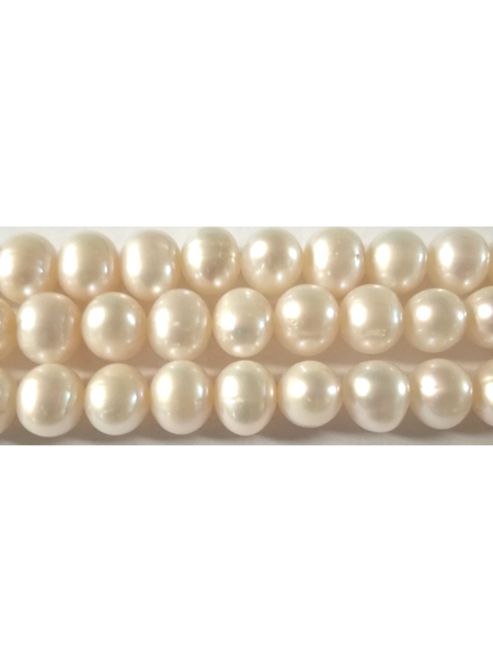 Fil de perles de culture - blanc nacré