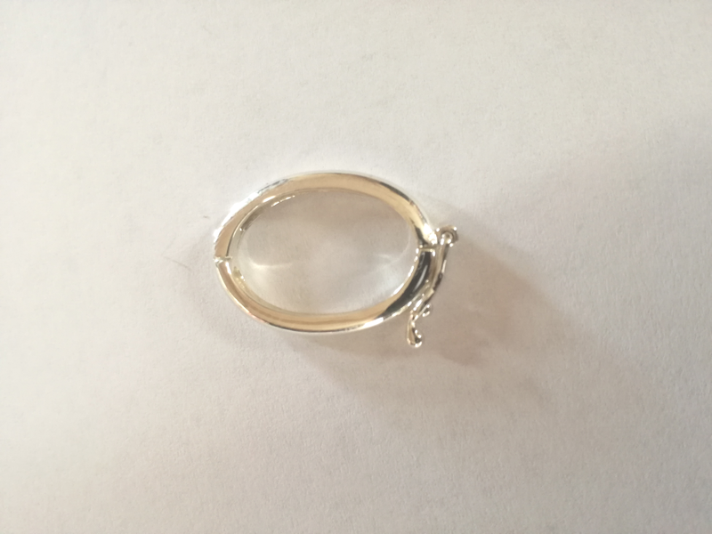 Fermoir ovale clipsé 20 mm en argent 925