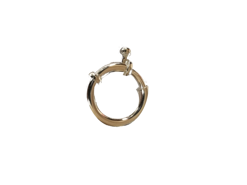 Fermoir rond à ressort 17 mm en argent 925