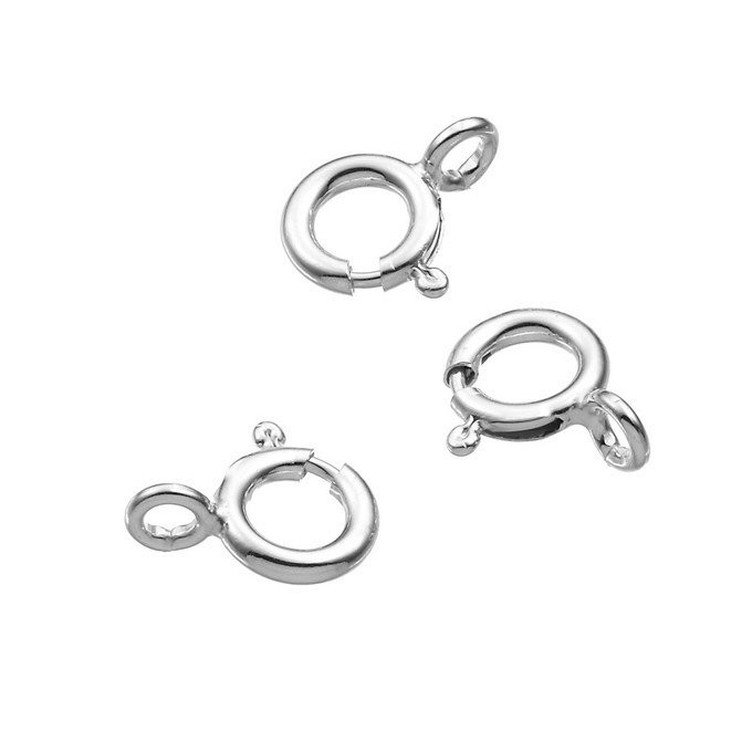 Fermoirs anneaux à ressort 7mm,- en argent 925