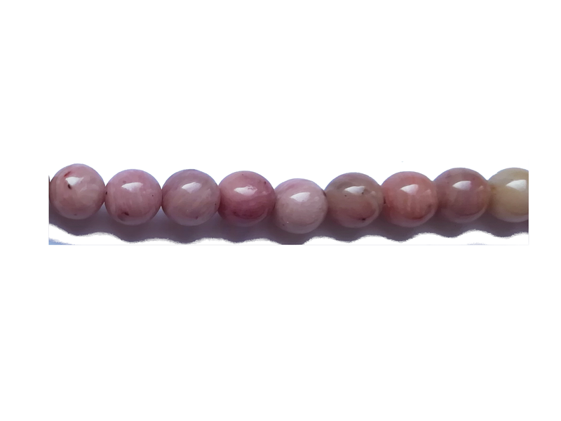 Perle en pierre naturelle -rhodonite- 6mm- vendu par fil