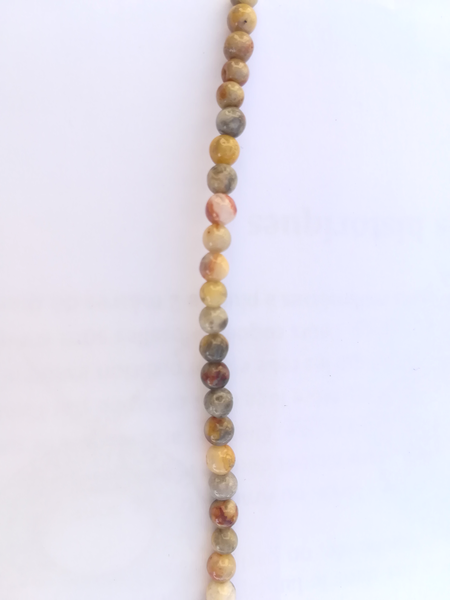 Perle en pierre naturelle - jaspe- vendu par fil - 4mm