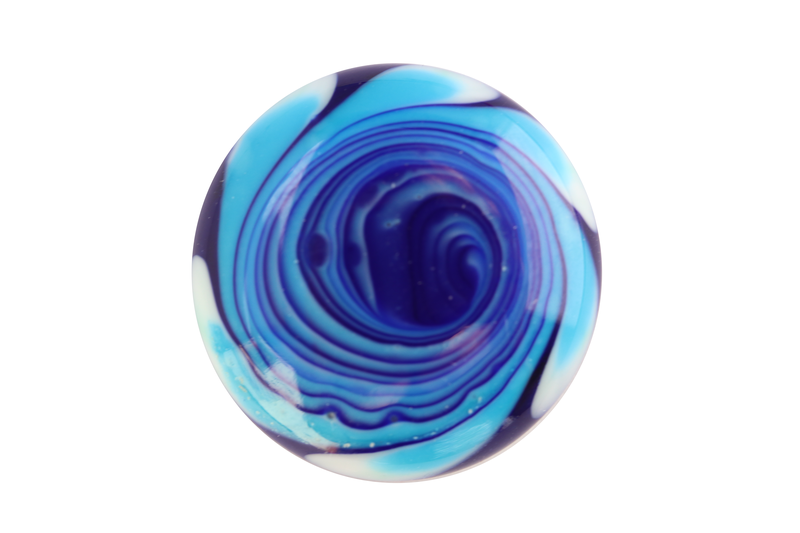 Cabochon en verre artisanal - la spirale- bleu