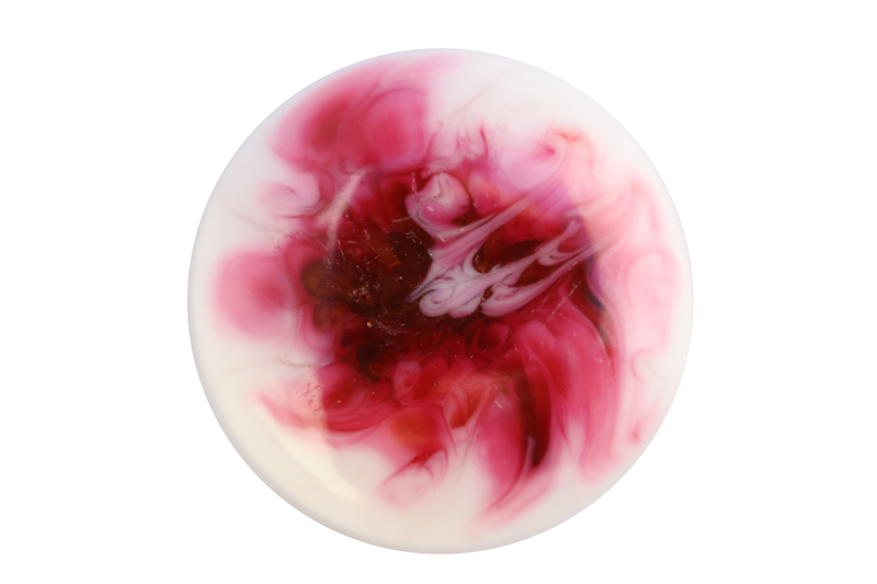 "Cabochon en verre artisanal "constellation" rose"