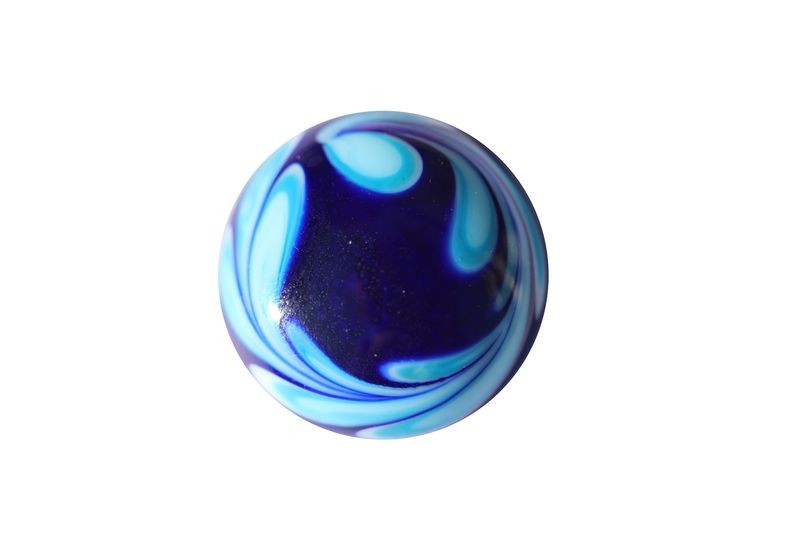 Cabochon en verre artisanal - spirale - bleu