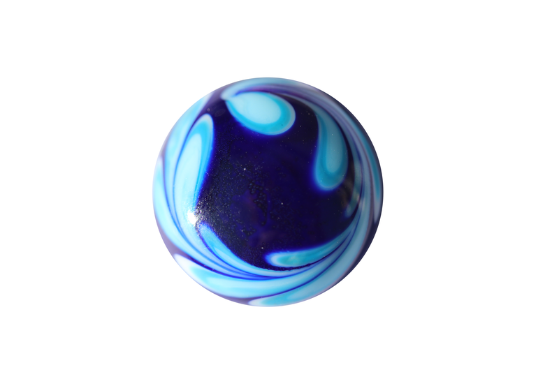 Cabochon en verre artisanal - spirale - bleu