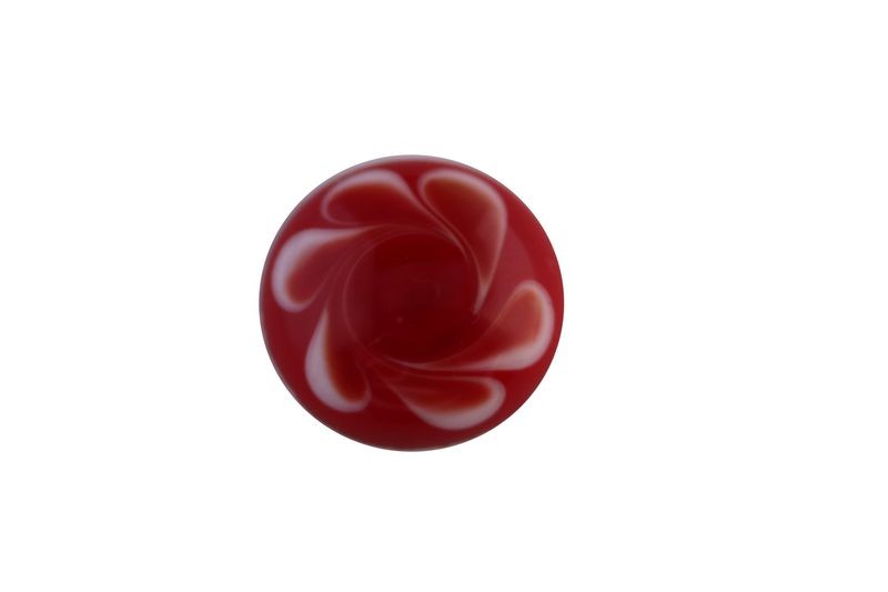 Cabochon en verre artisanal - la fleur - rouge