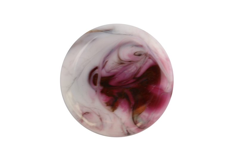 Cabochon en verre artisanal - motif abstrait - rose