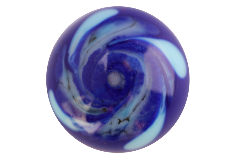 "Cabochon en verre artisanal "constellation 3" - motif abstrait - bleu"