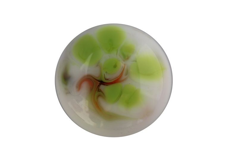 "Cabochon en verre artisanal "l'arbre" - blanc et vert"