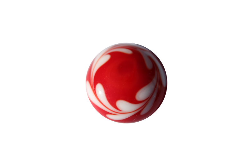 "Cabochon en verre artisanal "la couronne de feuille" - rouge et blanc"