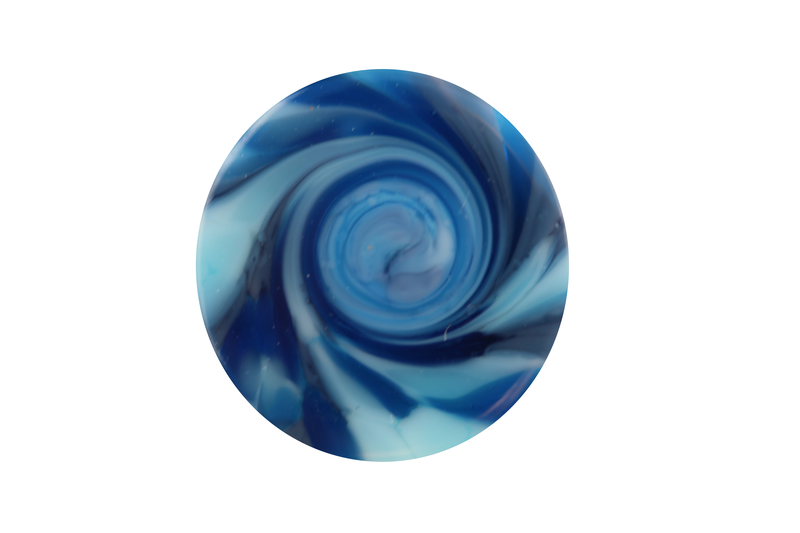 "Cabochon en verre artisanal "la spirale" - bleu"