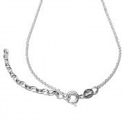 Chaîne finie 50 cm extension 5 cm - maille forçat 1,5 cm - en argent 925