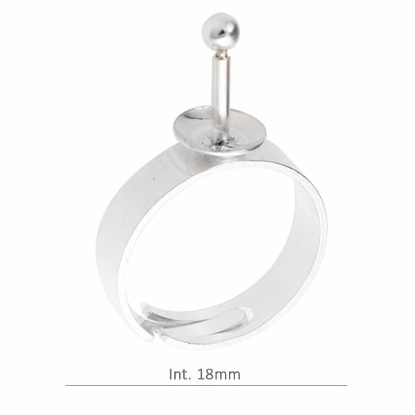 Bague en argent 925 pour mettre une perle d'artisan