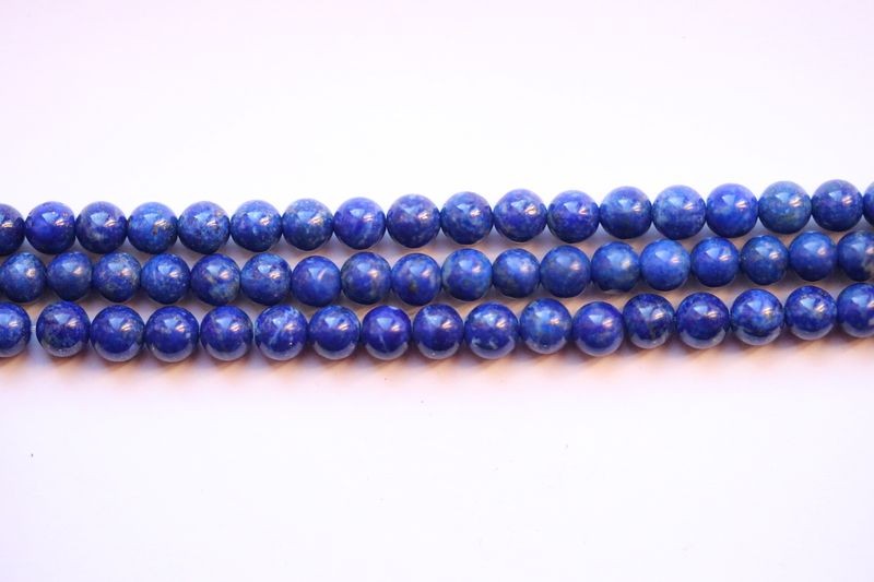 Perle en pierre naturelle - lapis lazuli- vendu par 19 cm