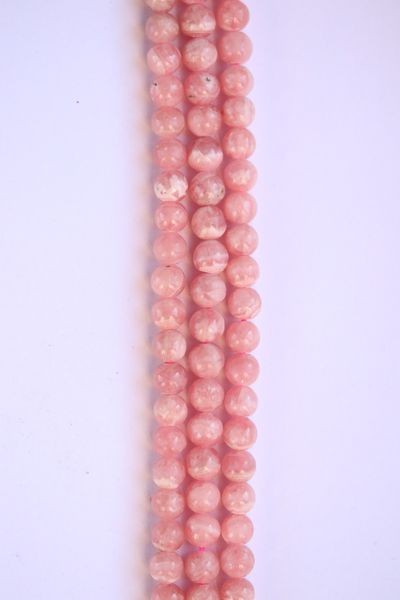 Perle en pierre naturelle -rhodocrosite- vendu par 19 cm