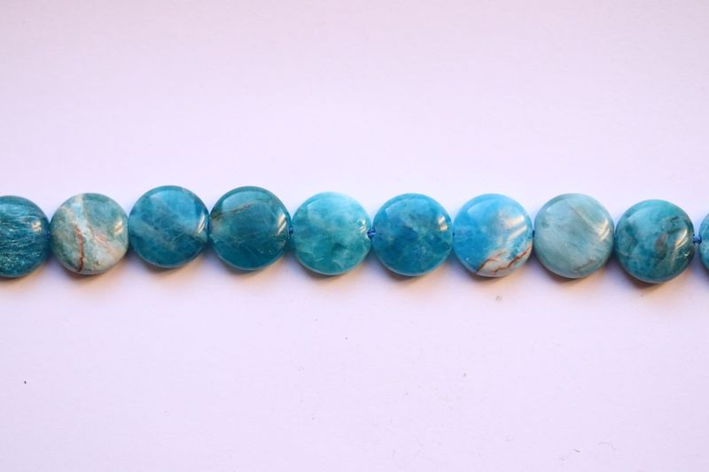 Perle en pierre naturelle - Apatite bleu