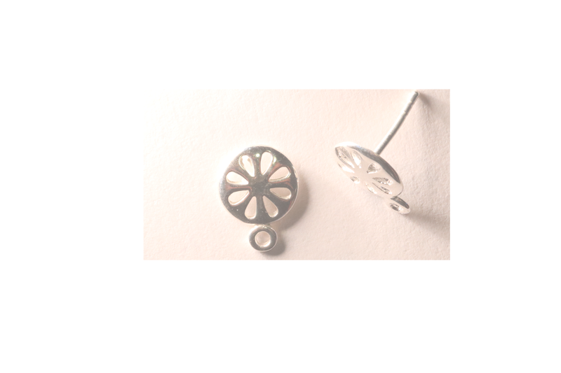 Attache boucles d'oreille en forme de fleur en argent 925 - la paire