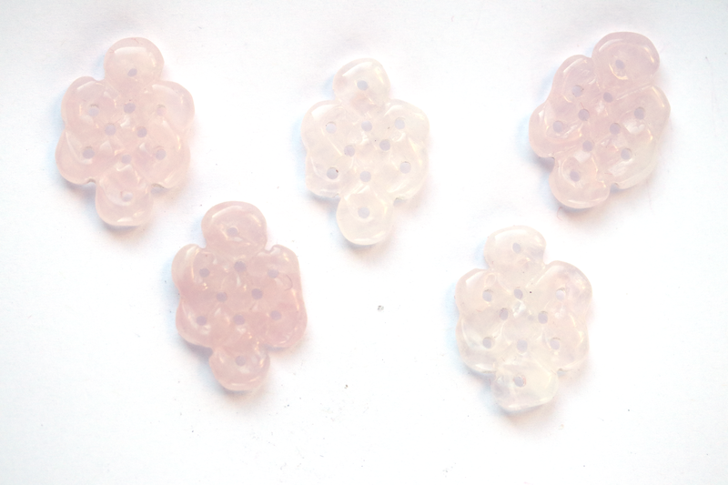 Perle en pierre naturelle - quartz rose fantaisie