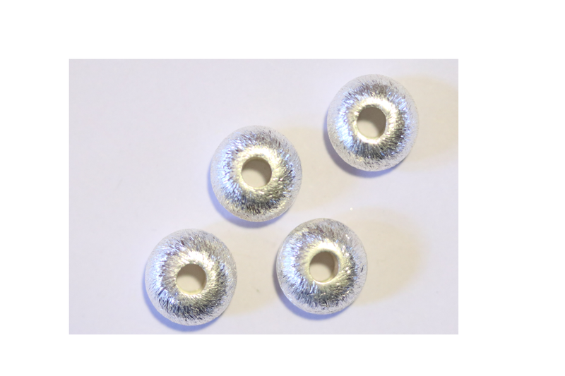 Perle en forme de roue brossé 10 mm - en argent 925