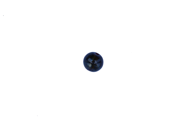 Perle en verre ronde - noir / vert x10